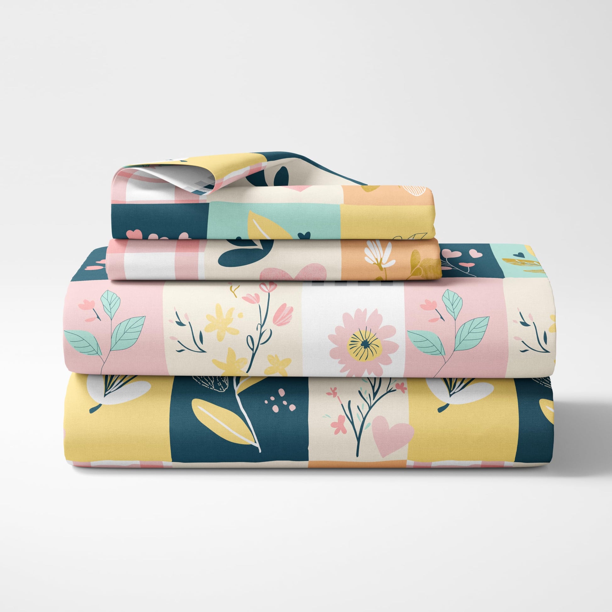 Pastel Garden 186 TC Cotton King Size Bedsheet with 2 Pillow Covers - Soft, Durable & Gift-Ready (108 x 108 Inches)