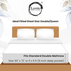 Blush Pink Vine Blooms 100% Cotton Double Fitted Bedsheet with Pillow Covers, 144 TC, 72 x 60 Inches