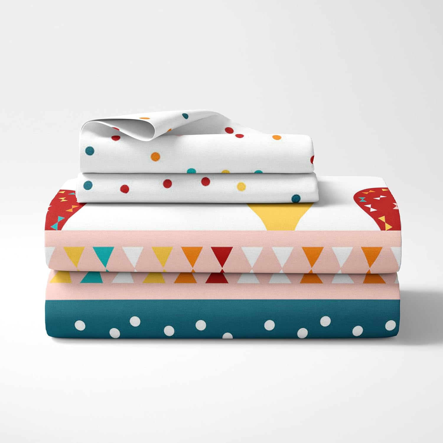 Red and Blue Hot Air Balloon 100% Cotton Flat Single Bedsheet, 144 TC