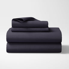 Deep Charcoal Purple 210 TC Cotton Bedsheet for King Size Bed with 2 Pillow Covers - Soft & Breathable Plain King Bed Sheet, 104 x 104 Inches
