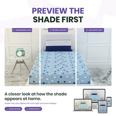 Nile Blue Stars 144 TC 100% Cotton Elastic Fitted Single Bedsheet with 1 Pillow Cover - 78 x 36 Inches