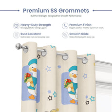 Playful Ducks Door Curtain - Cotton Set of 2 (4 x 7 ft)