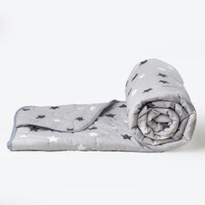 Loreto Cotton Single Comforter | Grey Slate Stars