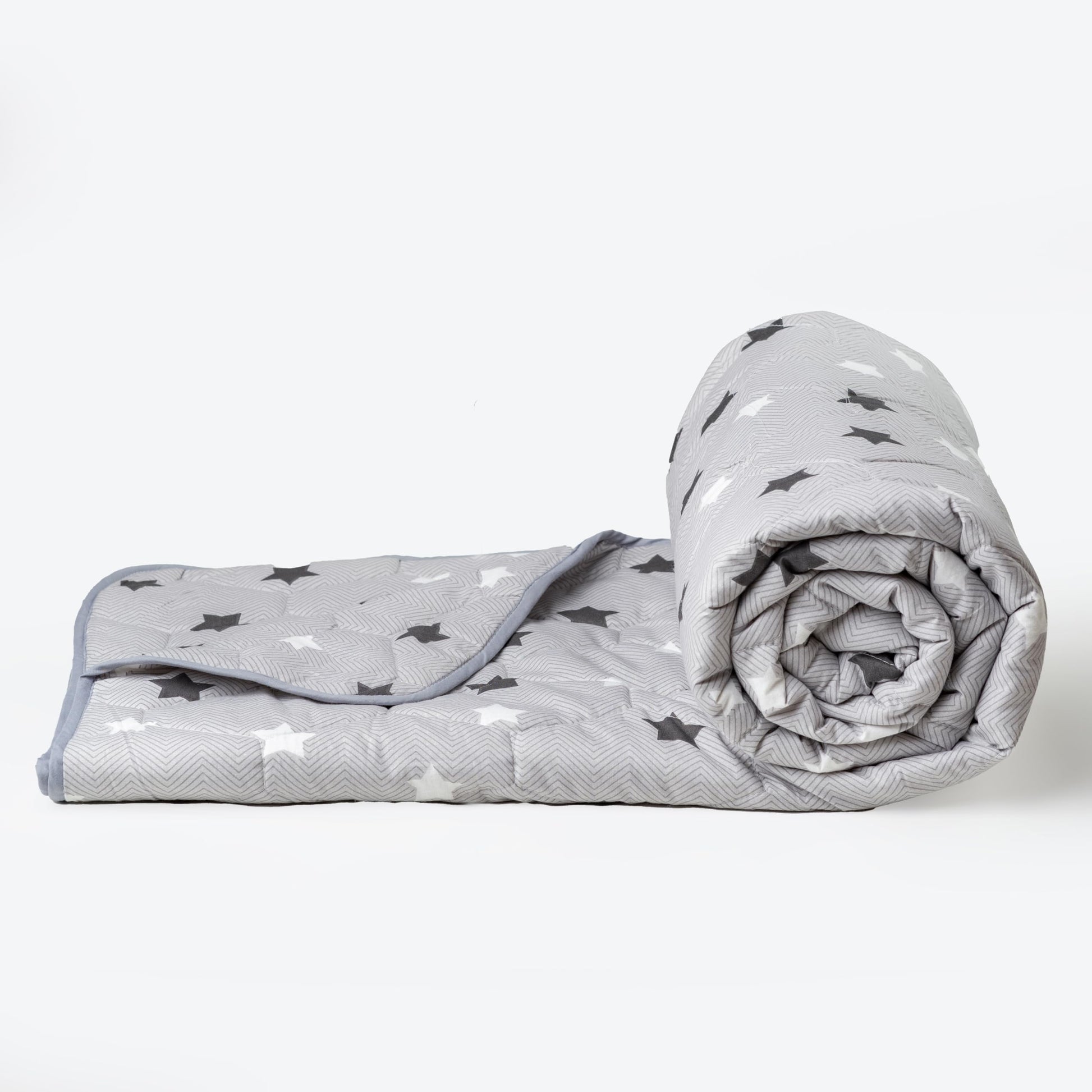 Loreto Cotton Single Comforter | Grey Slate Stars