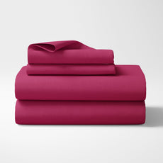 Mulberry Wine 210 TC Cotton Bedsheet for King Size Bed with 2 Pillow Covers - Soft & Breathable Plain King Bed Sheet, 104 x 104 Inches