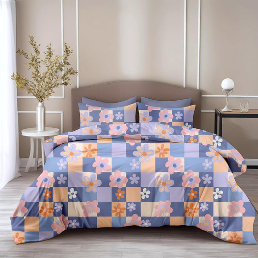 Loreto Cotton Double Bedsheet | Pastel Floral Soft & Breathable