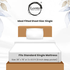 Orange & Mint Alphabet 144 TC 100% Cotton Elastic Fitted Single Bedsheet with 1 Pillow Cover - 78 x 36 Inches
