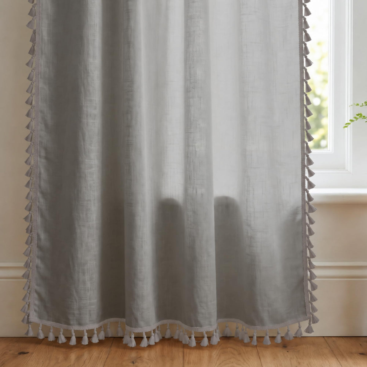 Loreto Soft Light Grey Blackout Curtain | Set of 2 | 48 x 84 Inches - main product image