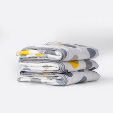 Grey & Yellow Polka Dots 100% Cotton Reversible Comforter for Single Bed | 150 GSM Lightweight Winter Quilt | AC Blanket 54