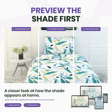 Green Leaf Whisper Single Bedsheet - 210 TC 100% Cotton with 1 Pillow Cover (58 x 88 Inches)