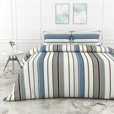Loreto Cotton Double Bedsheet | Classic Stellar Striped