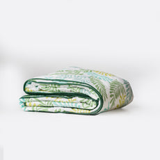 Green Leafy Haven 100% Cotton Reversible Comforter for Single Bed | 150 GSM Lightweight Winter Quilt | AC Blanket 54