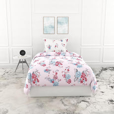 Pinky Rose 100% Cotton Flat Single Bedsheet, 186 TC
