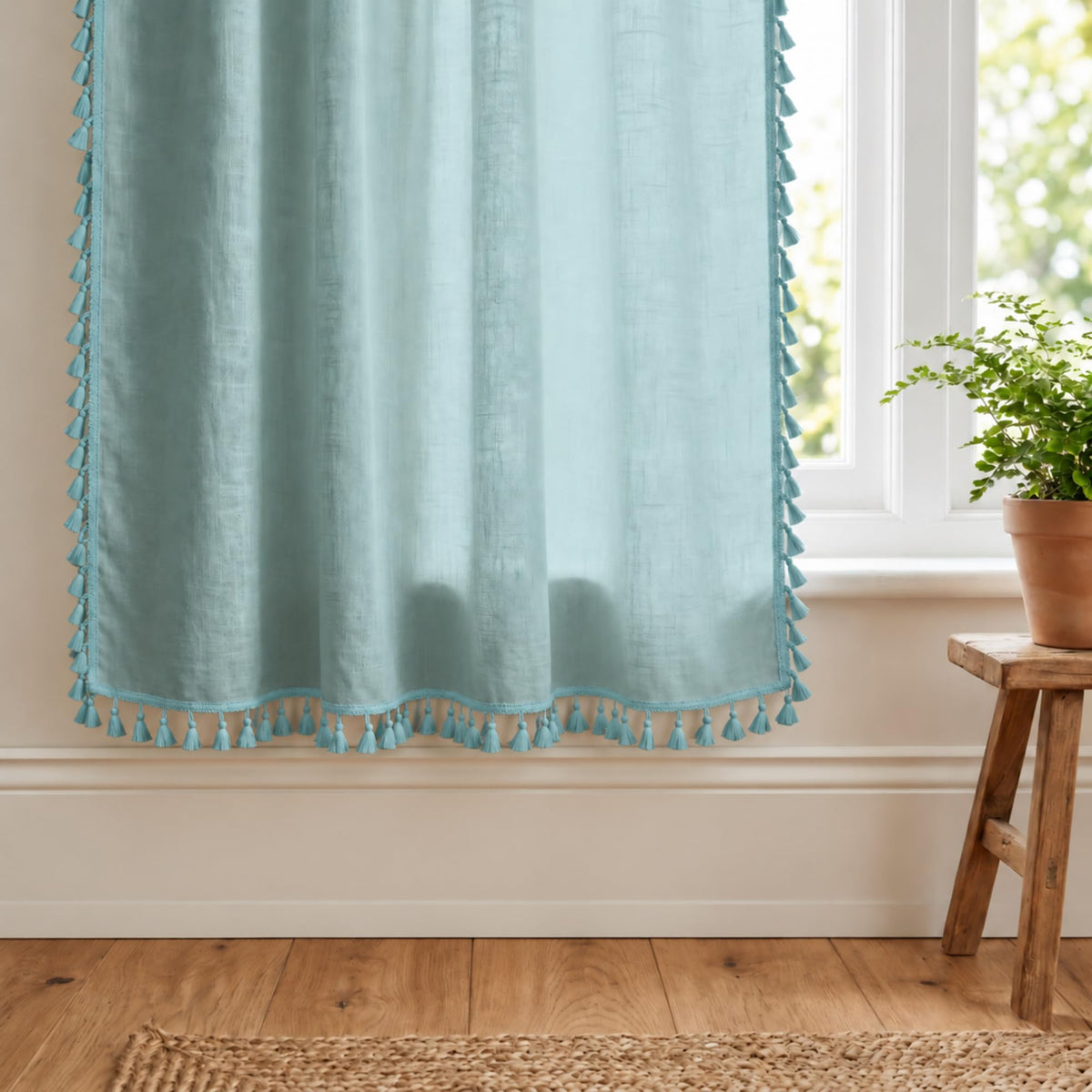 Loreto Dusty Teal Blue Blackout Curtain | Set of 1 | 48 x 60 Inches - main product image