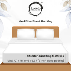 100% Cotton King Size Fitted Bedsheet 78 x 72 Inches with 2 Pillow Covers | Jungle Beige & Green Print | Soft & Breathable 144 TC Fabric