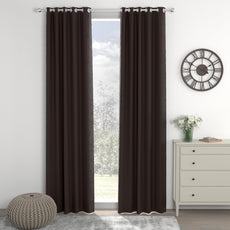 Dark Coffee Door Curtain - Blackout Set of 2 (4 x 7 ft)