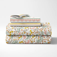 Ditsy Fresh Floral 100% Cotton Double Fitted Bedsheet, 144 TC, 78 x 60 Inches
