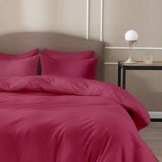 Mulberry Wine 210 TC Cotton Bedsheet for King Size Bed with 2 Pillow Covers - Soft & Breathable Plain King Bed Sheet, 104 x 104 Inches