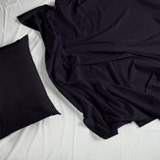 Deep Charcoal Purple 210 TC Cotton Bedsheet for King Size Bed with 2 Pillow Covers - Soft & Breathable Plain King Bed Sheet, 104 x 104 Inches