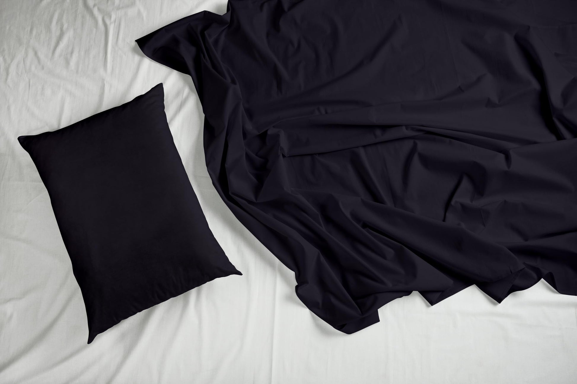 Deep Charcoal Purple 210 TC Cotton Bedsheet for King Size Bed with 2 Pillow Covers - Soft & Breathable Plain King Bed Sheet, 104 x 104 Inches
