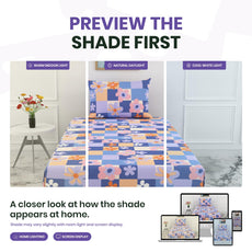 Pastel Floral 144 TC 100% Cotton Elastic Fitted Single Bedsheet with 1 Pillow Cover - 78 x 36 Inches
