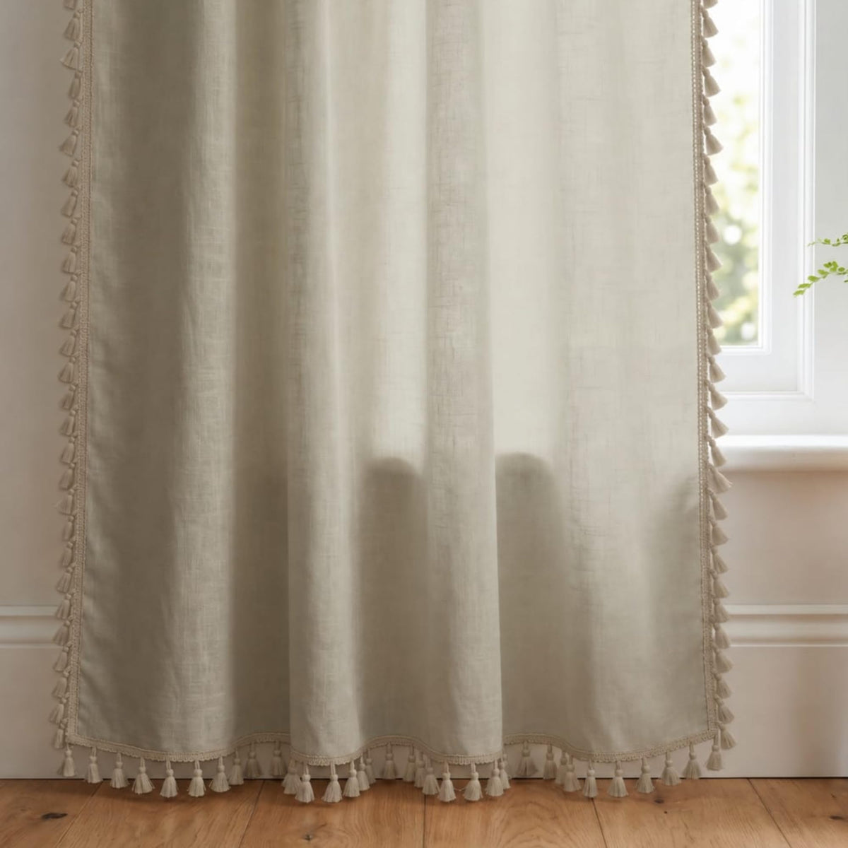Loreto Natural Sand Beige Blackout Curtain | Set of 2 | 48 x 84 Inches - main product image
