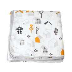 White Kids House 100% Cotton Reversible Single Bed Blanket | Lightweight & Soft AC Dohar | Breathable for All Seasons | 54 x 84 Inches