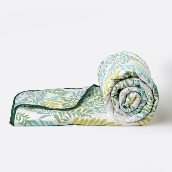 Loreto Cotton Single Comforter | Green Leafy Haven