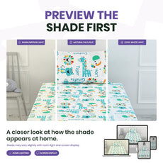 Aqua & Rainbow Animal 144 TC 100% Cotton Elastic Fitted Single Bedsheet with 1 Pillow Cover - 78 x 36 Inches