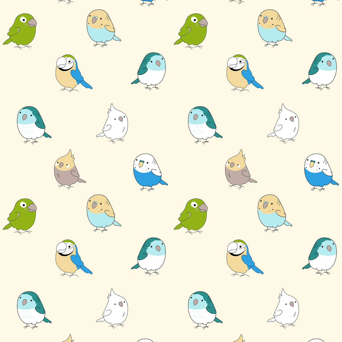 Multicolor Birds Window Curtain - Cotton Set of 1 (4 x 5 ft)
