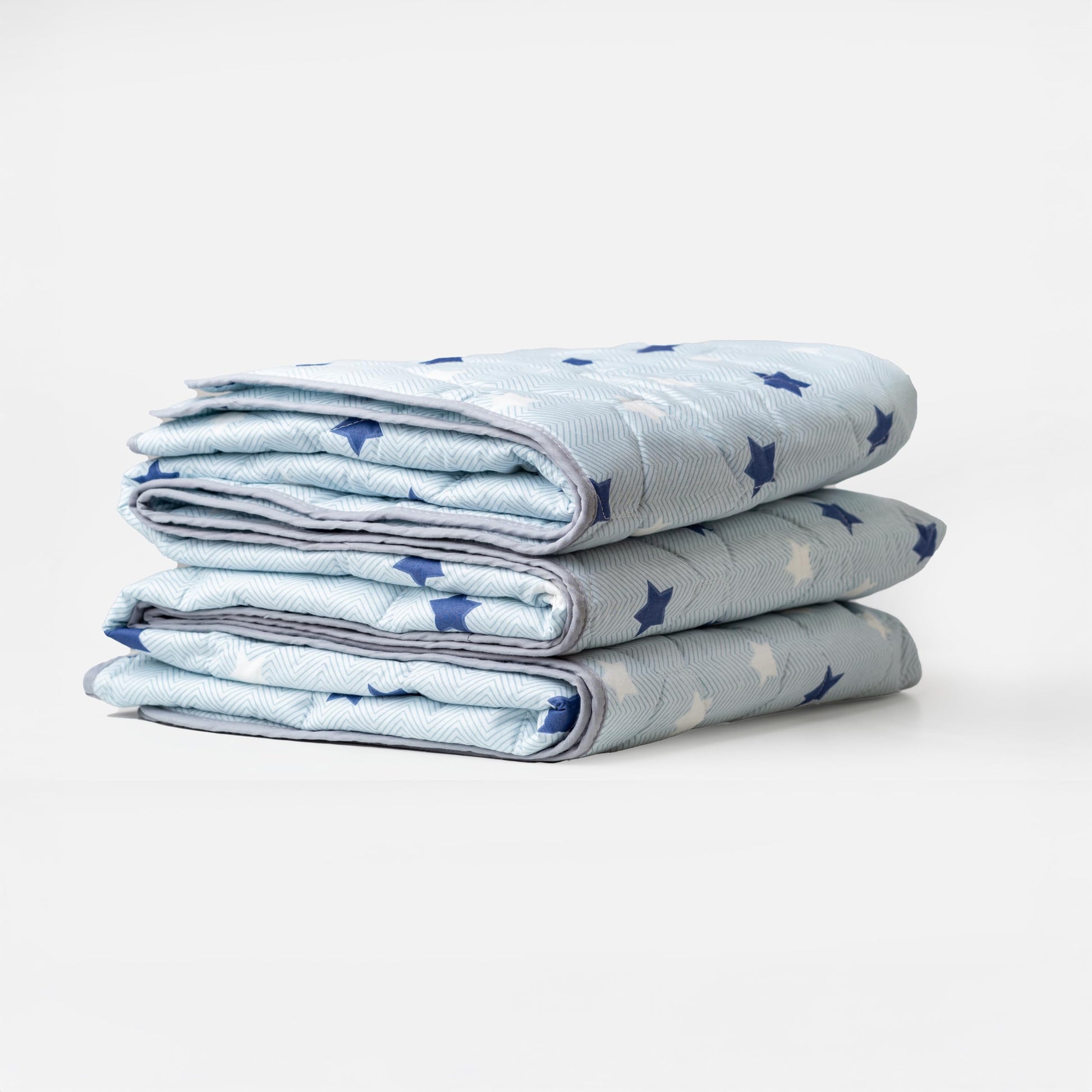 Nile Blue Stars 100% Cotton Reversible Comforter for Single Bed | 150 GSM Lightweight Winter Quilt | AC Blanket 54" x 84"