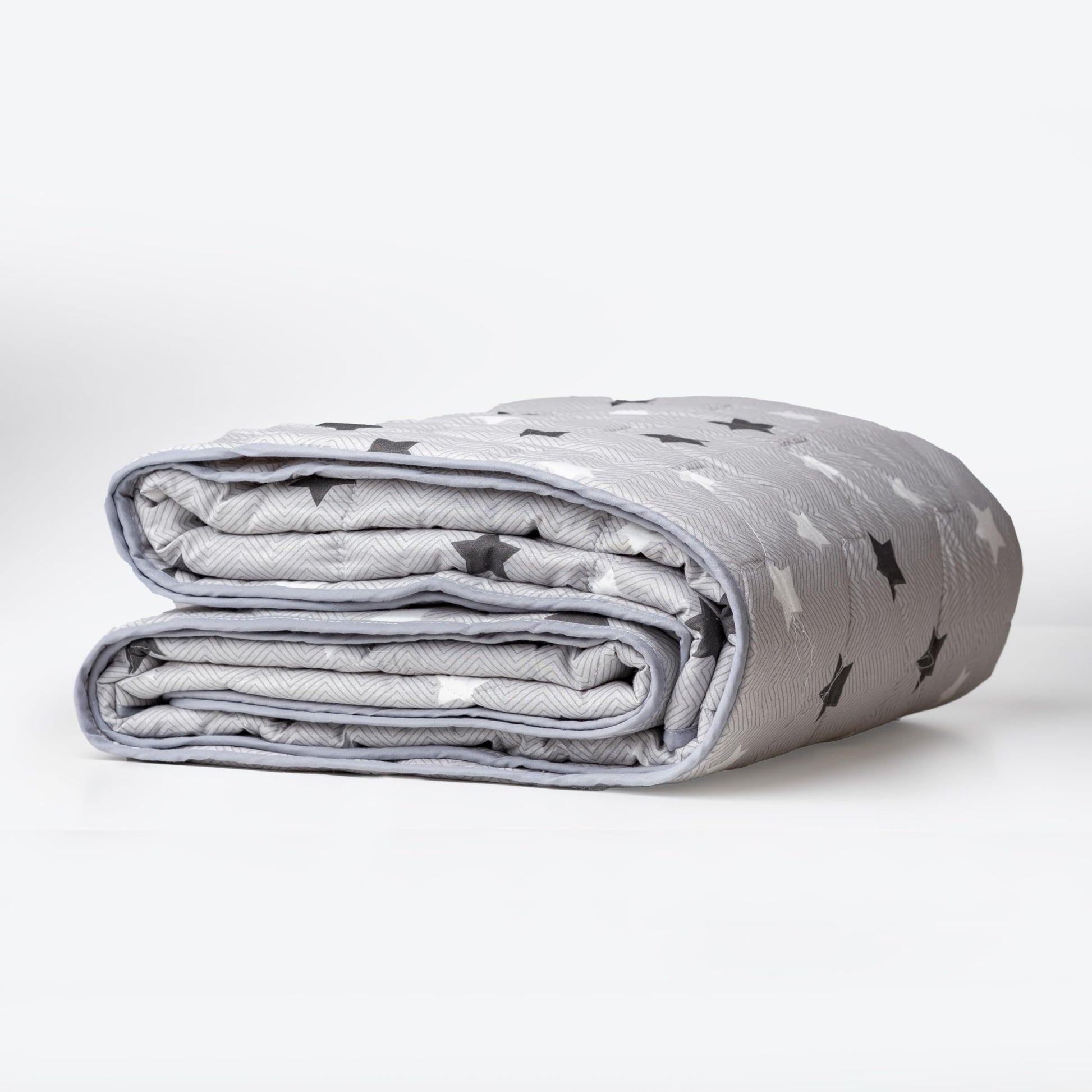 Grey Slate Stars 100% Cotton Reversible Comforter for Single Bed | 150 GSM Lightweight Winter Quilt | AC Blanket 54" x 84"