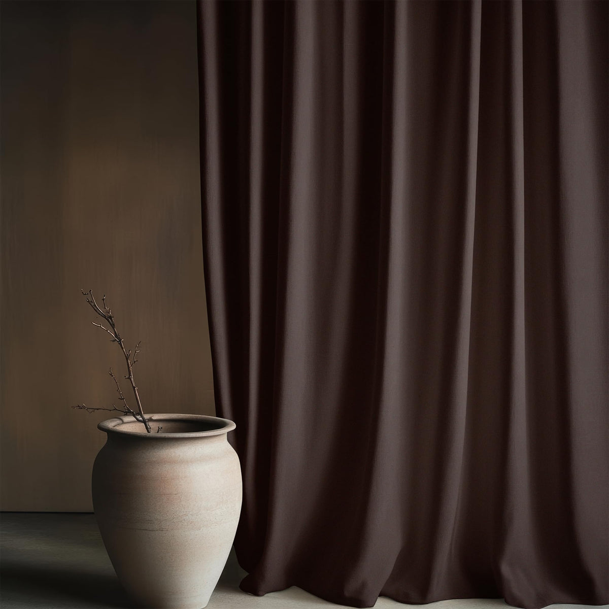 Dark Coffee Door Curtain - Blackout Set of 1 (4 x 7 ft)