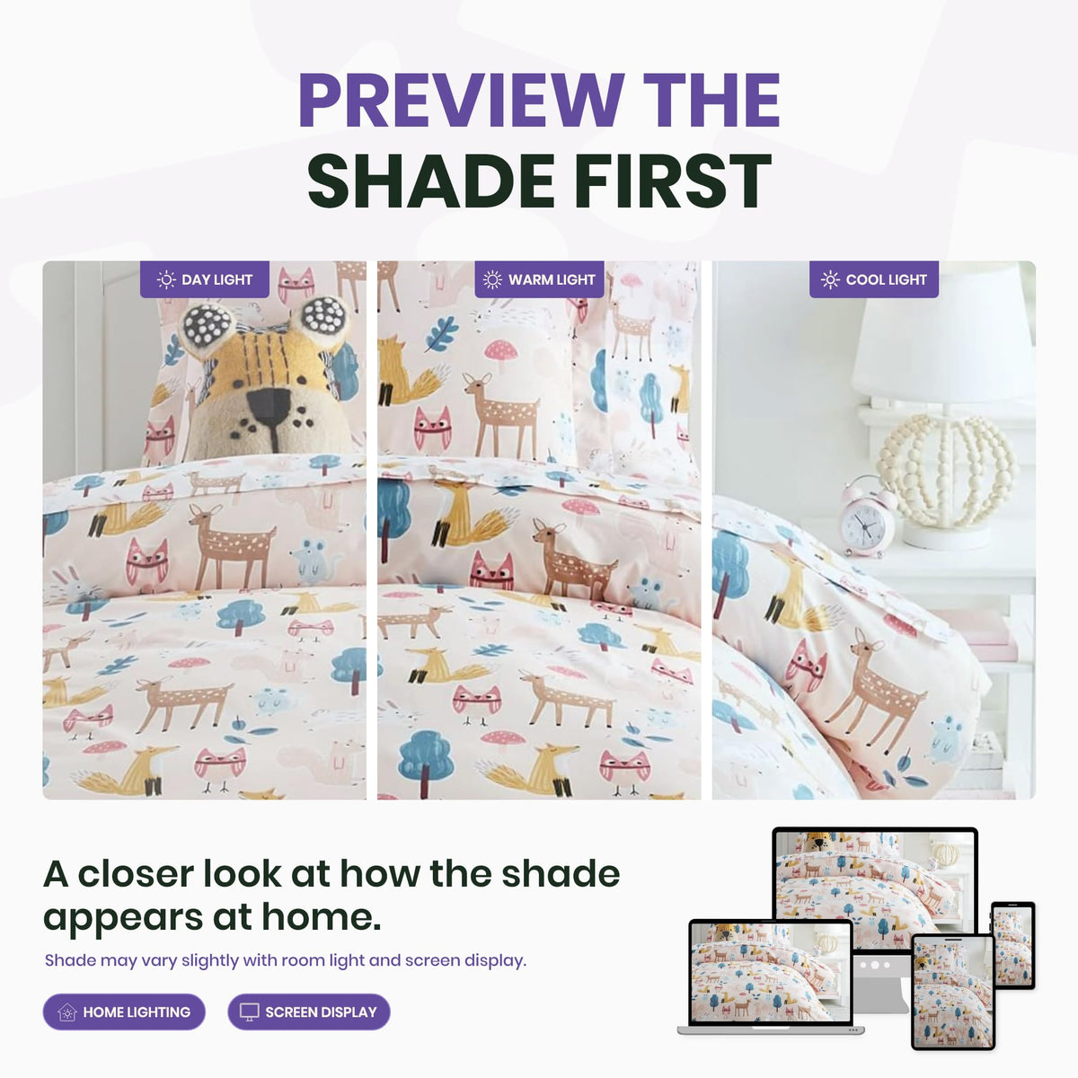 Peach Baby Animals 144 TC 100% Cotton Single Bedsheet for Kids with 1 Pillow Cover - 54 x 84 Inches