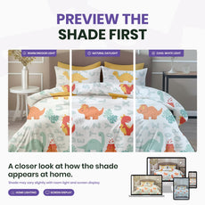 Orange & Mint Alphabet Dino Play Soft & Breathable 100% Cotton Flat Double Bedsheet, 144 TC
