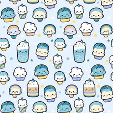Kawaii Pastel 100% Cotton King Size Fitted Bedsheet 78 x 72 Inches with 2 Pillow Covers | Soft & Breathable 144 TC Fabric