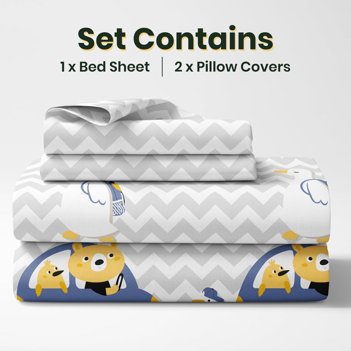 Car Ride 186 TC Cotton King Size Bedsheet with 2 Pillow Covers - Soft, Durable & Gift-Ready (108 x 108 Inches)