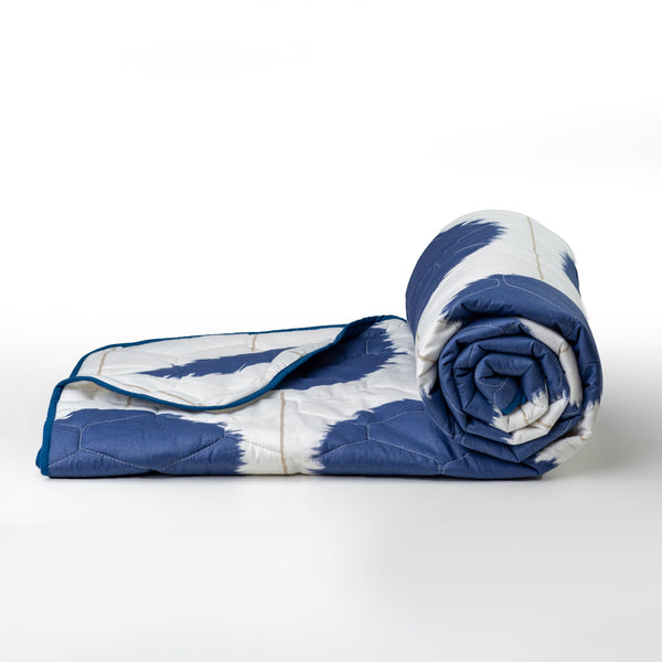 Loreto Cotton Single Comforter | Navy Haze Big Polka Dots
