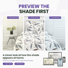 Grey Leaf Whisper Single Bedsheet - 210 TC 100% Cotton with 1 Pillow Cover (58 x 88 Inches)