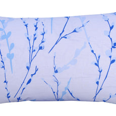 Blue Botanical Vine 144 TC Cotton Pillow Cover Set of 2 - Soft, Breathable & Durable (17 x 27 Inches)