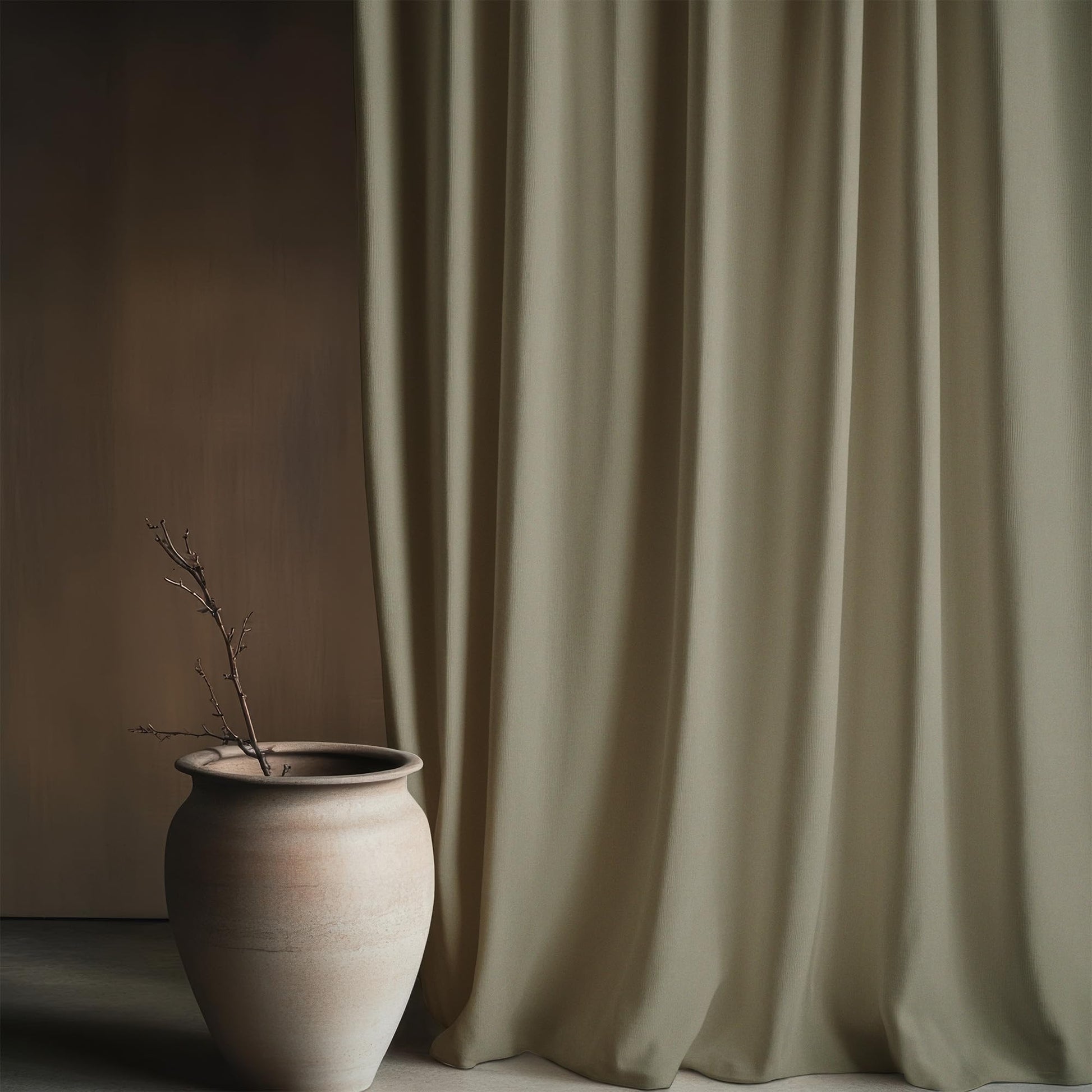 Light Khaki Window Curtain - Blackout Set of 1 (4 x 5 ft)