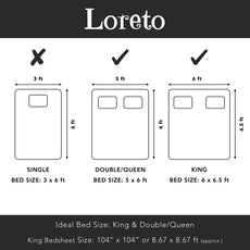 Lavender Grey Spring Harmony King Bedsheet - 144 TC 100% Cotton with 2 Pillow Covers (104 x 104 Inches)