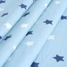 Nile Blue Stars 100% Cotton Reversible Single Bed Blanket | Lightweight & Soft AC Dohar | Breathable & Skin-Friendly for All Seasons | 54 x 84 Inches