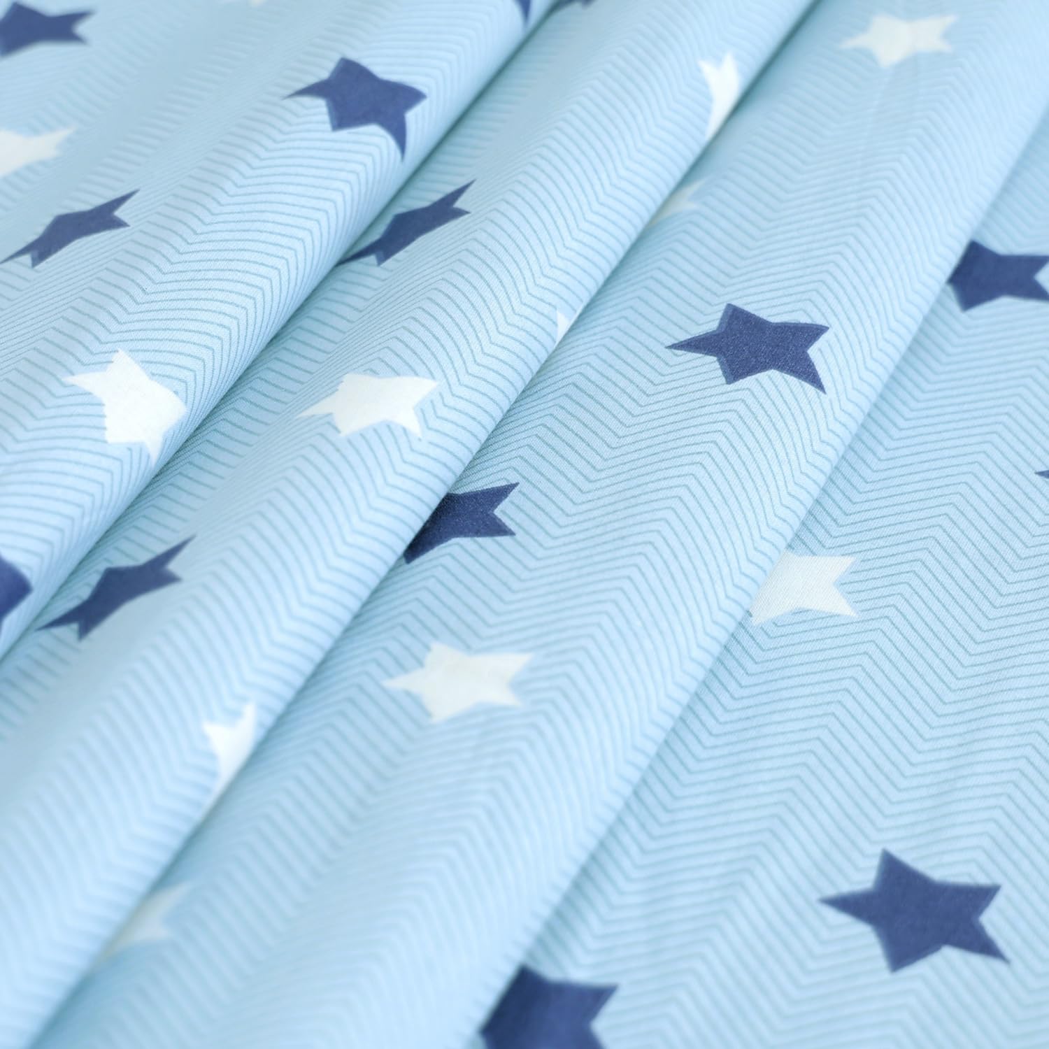 Nile Blue Stars 100% Cotton Reversible Single Bed Blanket | Lightweight & Soft AC Dohar | Breathable & Skin-Friendly for All Seasons | 54 x 84 Inches