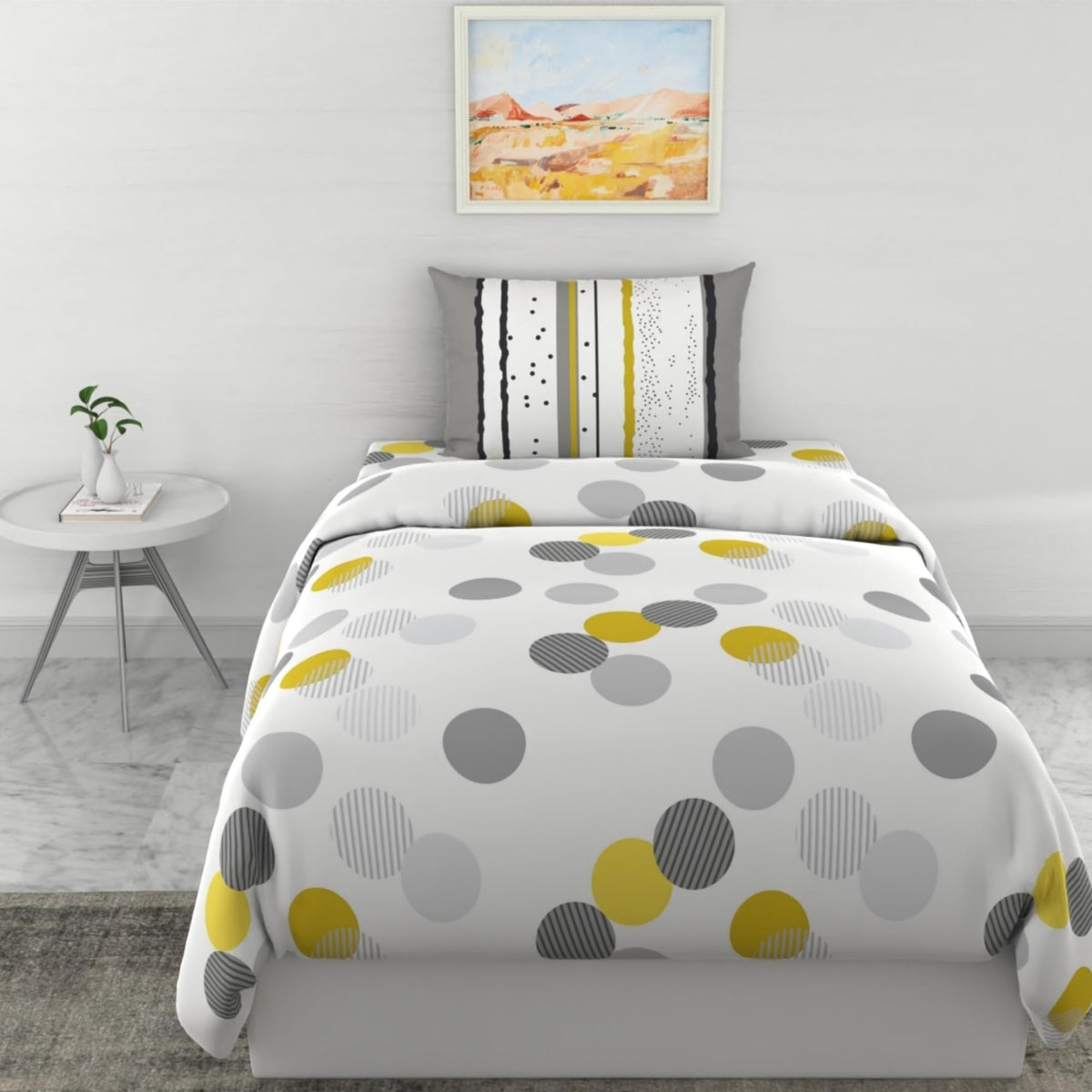 Loreto Cotton Single Bedsheet | Tender Shoots Design
