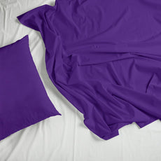 Imperial Purple 210 TC Cotton Bedsheet for King Size Bed with 2 Pillow Covers - Soft & Breathable Plain King Bed Sheet, 104 x 104 Inches