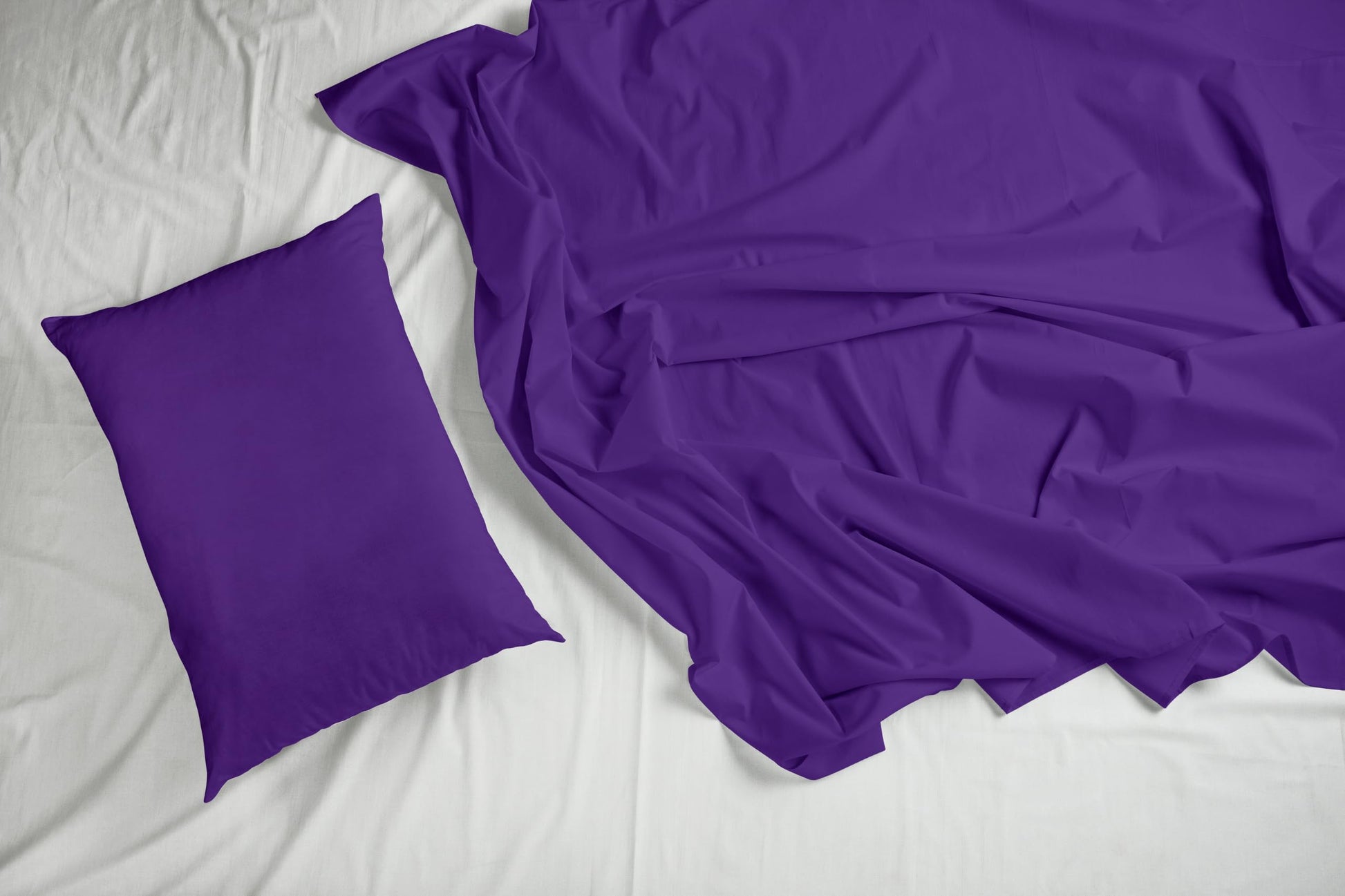 Imperial Purple 210 TC Cotton Bedsheet for King Size Bed with 2 Pillow Covers - Soft & Breathable Plain King Bed Sheet, 104 x 104 Inches