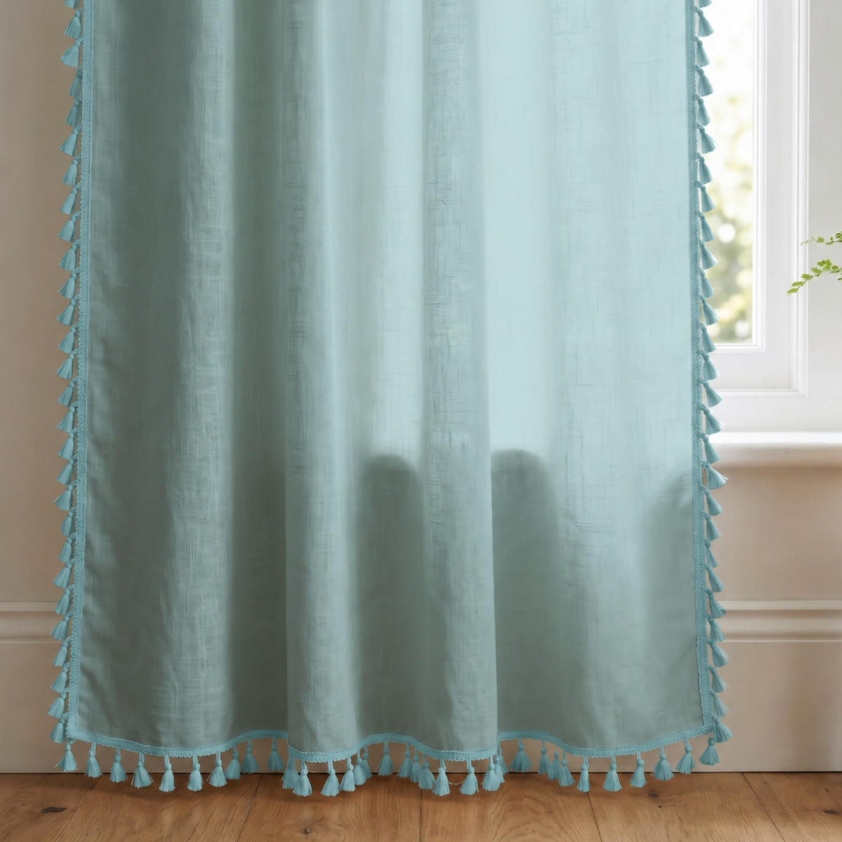 Loreto Dusty Teal Blue Blackout Curtain | Set of 1 | 48 x 84 Inches - main product image