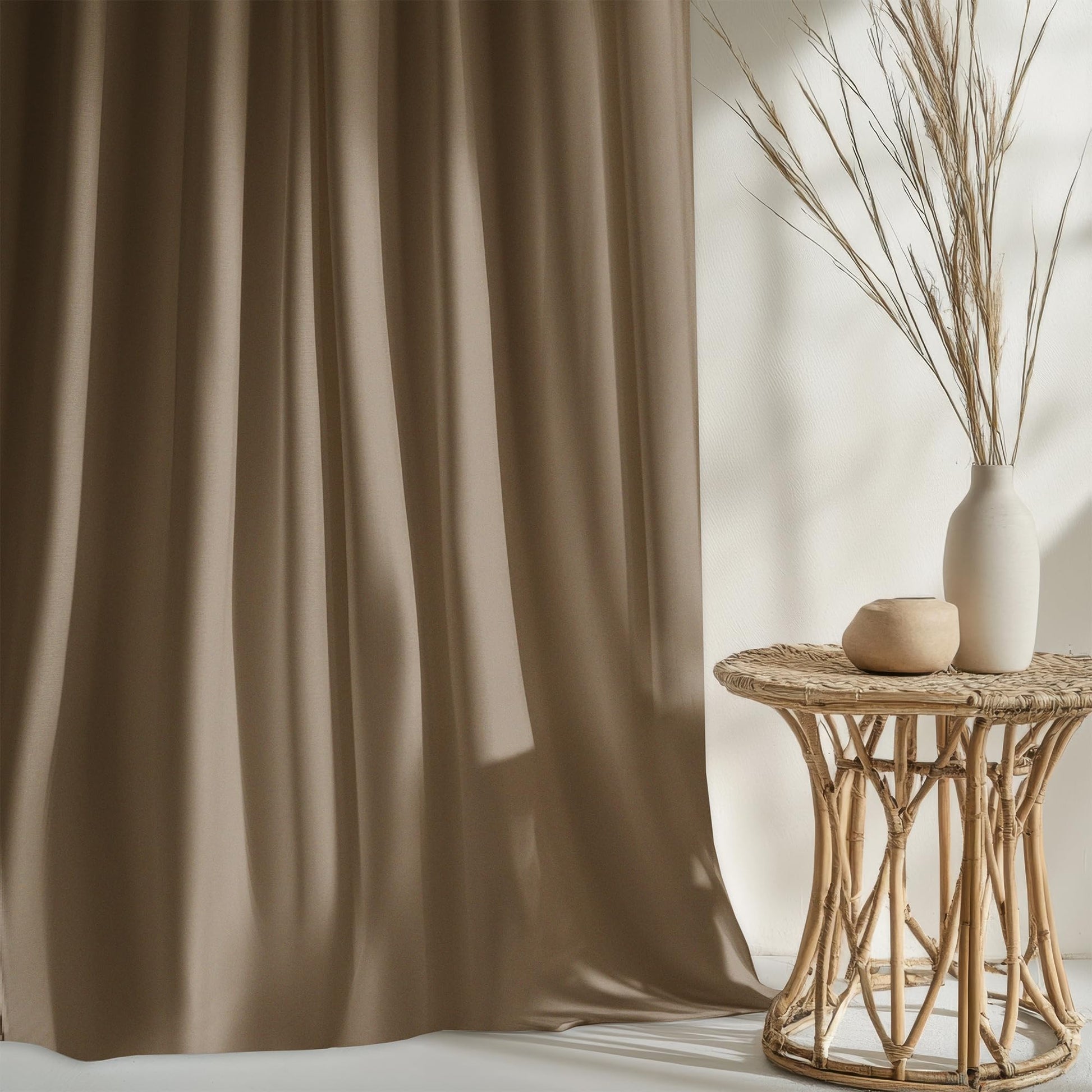 Khaki Window Curtain - Blackout Set of 2 (4 x 5 ft)