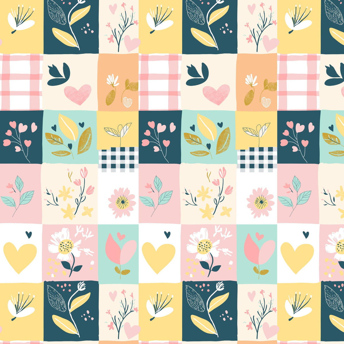Pastel Garden Single Dohar - 100% Cambric Cotton Lightweight AC Blanket (58 x 88 Inches)